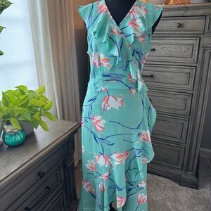 Donna Morgan Floral Wrap Dress – Size 14